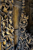 Myanmar - Mandalay, Shwenandaw Kyaung (the Golden Palace) a wonderful example of the Burmese unique teak architecture and wood-carving art. 